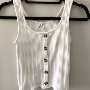 MUDD white cropped tank top